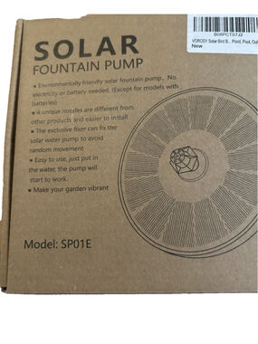 Solar Fountain Pump Vorosy Model SP01E Pond, Pool, Outdoor Garden